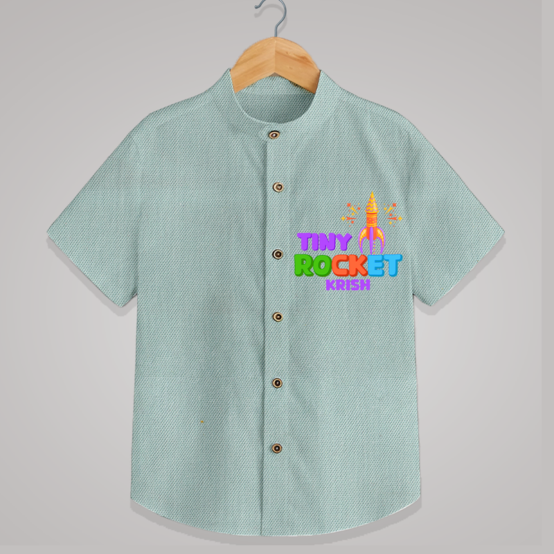 Tiny Rocket - Customized Diwali Themed Shirt - ARCTIC BLUE - 0 - 6 Months Old (Chest 23")