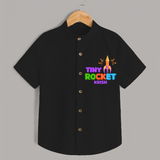 Tiny Rocket - Customized Diwali Themed Shirt - BLACK - 0 - 6 Months Old (Chest 23")