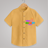 Tiny Rocket - Customized Diwali Themed Shirt - PASTEL YELLOW - 0 - 6 Months Old (Chest 23")