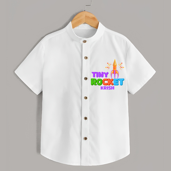 Tiny Rocket - Customized Diwali Themed Shirt - WHITE - 0 - 6 Months Old (Chest 23")