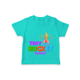 Tiny Rocket - Customized Diwali Themed T-Shirt - TEAL - 0 - 5 Months Old (Chest 17")