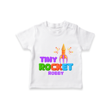 Tiny Rocket - Customized Diwali Themed T-Shirt - WHITE - 0 - 5 Months Old (Chest 17")