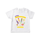 Little Firecracker - Customized Diwali Themed T-Shirt - WHITE - 0 - 5 Months Old (Chest 17")