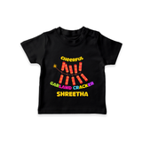 Cheerful Garland Cracker - Customized Diwali Themed T-Shirt - BLACK - 0 - 5 Months Old (Chest 17")