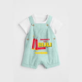 Naughty Like Bijli - Customized Diwali Themed Dungaree Set - ARCTIC BLUE - 0 - 5 Months Old (Chest 18")