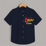 Naughty Like Bijli - Customized Diwali Themed Shirt - NAVY BLUE - 0 - 6 Months Old (Chest 23")