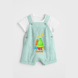 Mini Anaar  - Customized Diwali Themed Dungaree Set For Kids - ARCTIC BLUE - 0 - 5 Months Old (Chest 18")