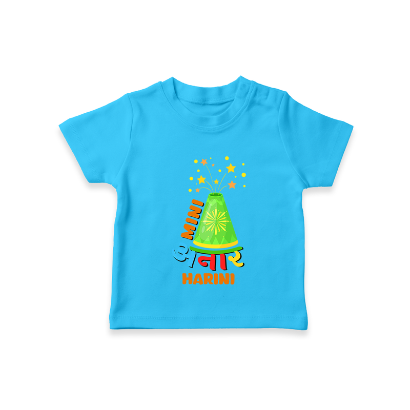 Mini Anaar - Customized Diwali Themed T-Shirt - SKY BLUE - 0 - 5 Months Old (Chest 17")