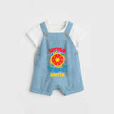 Little Chakri - Customized Diwali Themed Dungaree Set For Kids - SKY BLUE - 0 - 5 Months Old (Chest 18")