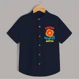 Little Chakri - Customized Diwali Themed Shirt For Kids - NAVY BLUE - 0 - 6 Months Old (Chest 23")