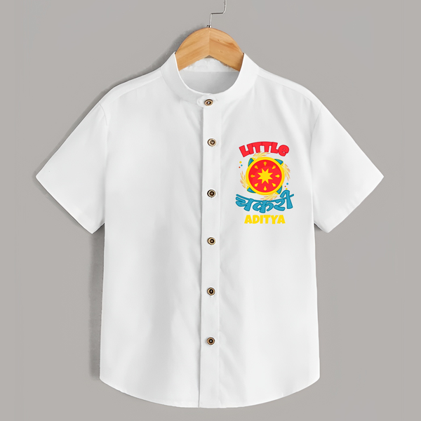 Little Chakri - Customized Diwali Themed Shirt For Kids - WHITE - 0 - 6 Months Old (Chest 23")