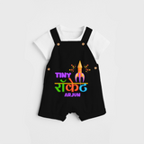 Tiny Rocket - Customized Diwali Themed Dungaree Set For Kids - BLACK - 0 - 5 Months Old (Chest 18")