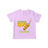 Cutest Bomb - Customized Diwali Hindi Themed T-Shirt - LILAC - 0 - 5 Months Old (Chest 17")