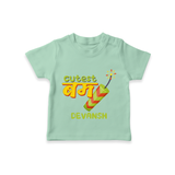 Cutest Bomb - Customized Diwali Hindi Themed T-Shirt - MINT GREEN - 0 - 5 Months Old (Chest 17")