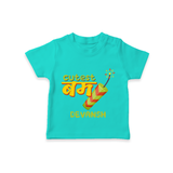 Cutest Bomb - Customized Diwali Hindi Themed T-Shirt - TEAL - 0 - 5 Months Old (Chest 17")