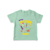 Little Patakha  - Customized Diwali Malayalam Themed T-Shirt - MINT GREEN - 0 - 5 Months Old (Chest 17")