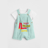 Naughty Like Bijli - Customized Diwali Themed Dungaree Set For Kids - ARCTIC BLUE - 0 - 5 Months Old (Chest 18")