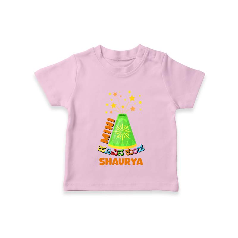 Mini Hoovina Kunda - Customized Diwali Themed T-Shirt - PINK - 0 - 5 Months Old (Chest 17")