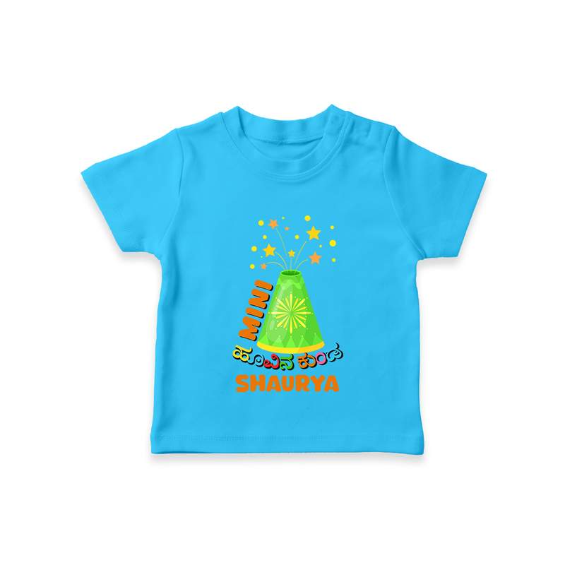 Mini Hoovina Kunda - Customized Diwali Themed T-Shirt - SKY BLUE - 0 - 5 Months Old (Chest 17")