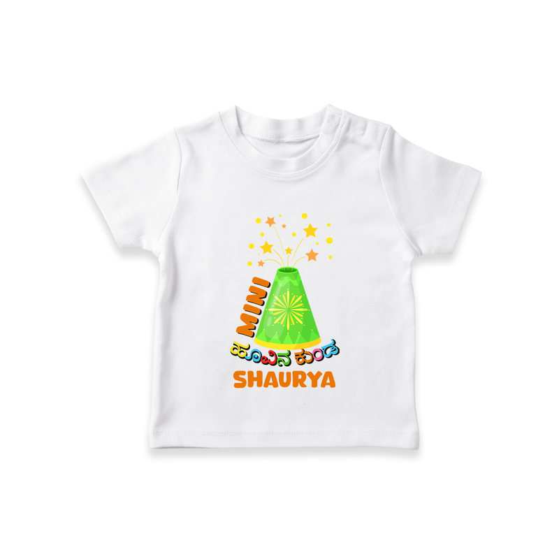 Mini Hoovina Kunda - Customized Diwali Themed T-Shirt - WHITE - 0 - 5 Months Old (Chest 17")