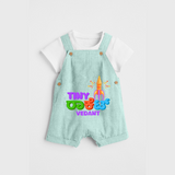 Tiny Rocket - Personalized Diwali Themed Dungaree Set - ARCTIC BLUE - 0 - 5 Months Old (Chest 18")