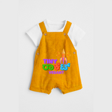 Tiny Rocket - Personalized Diwali Themed Dungaree Set - CHROME YELLOW - 0 - 5 Months Old (Chest 18")