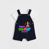 Tiny Rocket - Personalized Diwali Themed Dungaree Set - NAVY BLUE - 0 - 5 Months Old (Chest 18")