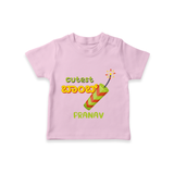 Cutest Bomb - Customized Diwali Kannada Themed T-Shirt - PINK - 0 - 5 Months Old (Chest 17")