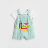 Naughty Like Minchu- Personalized Diwali Themed Dungaree Set - ARCTIC BLUE - 0 - 5 Months Old (Chest 18")