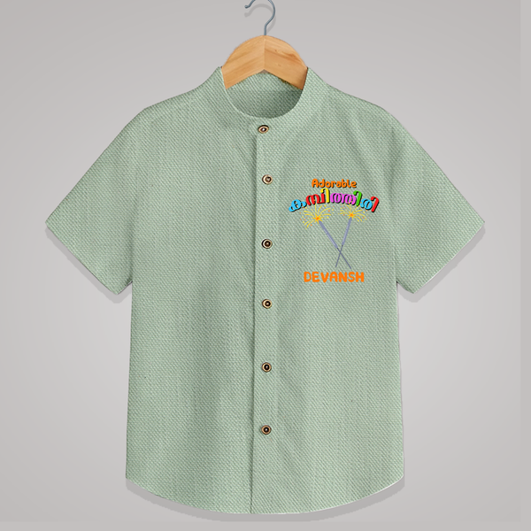 Adorable kambithiri - Customized Diwali Themed Shirt - MINT GREEN - 0 - 6 Months Old (Chest 23")