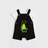 Mini pookutty  - Customized Diwali Themed Dungaree Set - BLACK - 0 - 5 Months Old (Chest 18")