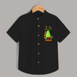 Mini pookutty  - Customized Diwali Themed Shirt - BLACK - 0 - 6 Months Old (Chest 23")