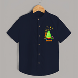 Mini pookutty  - Customized Diwali Themed Shirt - NAVY BLUE - 0 - 6 Months Old (Chest 23")