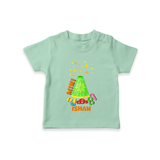 Mini Pookutty - Customized Diwali Themed T-Shirt - MINT GREEN - 0 - 5 Months Old (Chest 17")