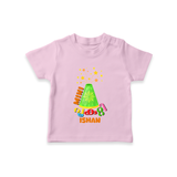 Mini Pookutty - Customized Diwali Themed T-Shirt - PINK - 0 - 5 Months Old (Chest 17")