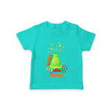 Mini Pookutty - Customized Diwali Themed T-Shirt - TEAL - 0 - 5 Months Old (Chest 17")