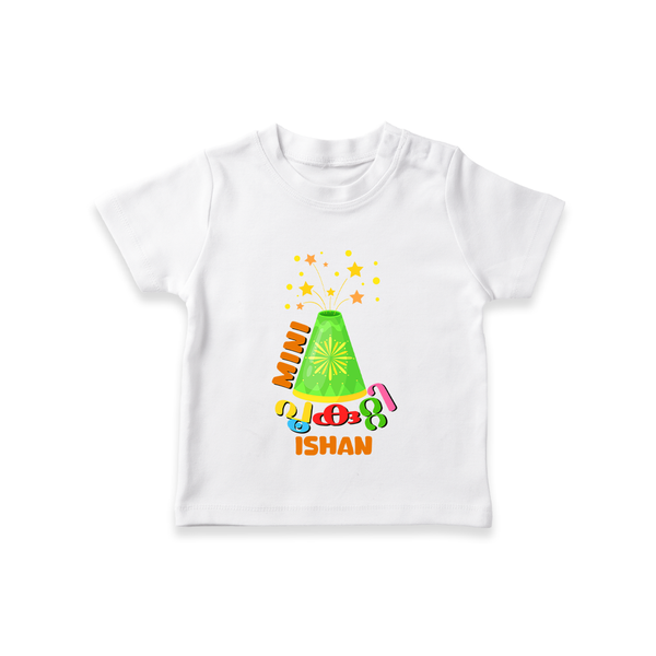 Mini Pookutty - Customized Diwali Themed T-Shirt - WHITE - 0 - 5 Months Old (Chest 17")