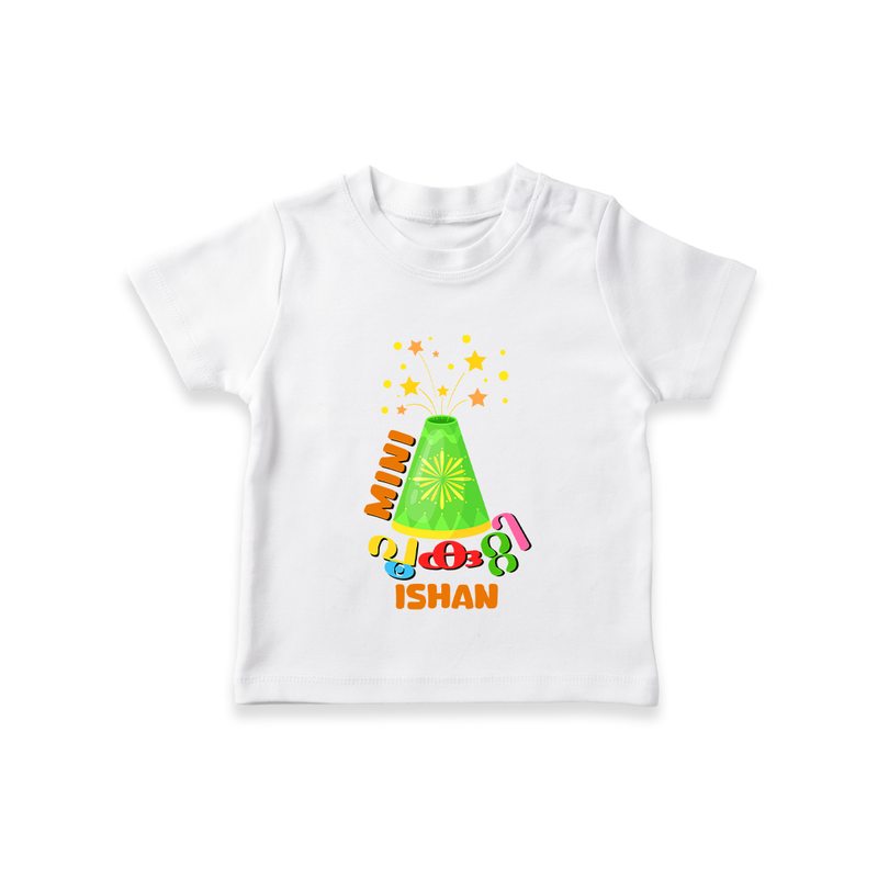 Mini Pookutty - Customized Diwali Themed T-Shirt - WHITE - 0 - 5 Months Old (Chest 17")