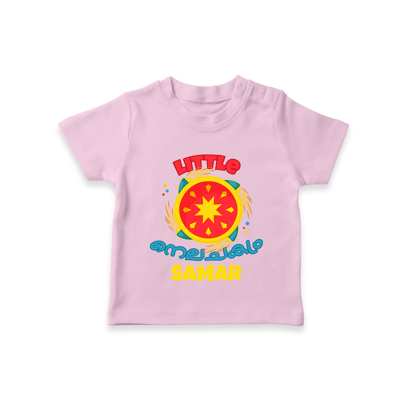 Little Nilachakaram - Customized Diwali Themed T-Shirt - PINK - 0 - 5 Months Old (Chest 17")