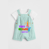 Tiny Rocket  - Customized Malayalam Diwali Themed Dungaree Set - ARCTIC BLUE - 0 - 5 Months Old (Chest 18")