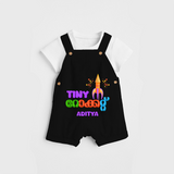 Tiny Rocket  - Customized Malayalam Diwali Themed Dungaree Set - BLACK - 0 - 5 Months Old (Chest 18")