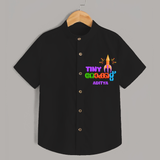 Tiny Rocket  - Customized Malayalam Diwali Themed Shirt - BLACK - 0 - 6 Months Old (Chest 23")