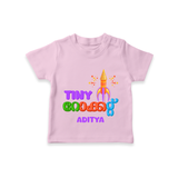 Tiny Rocket - Customized Diwali Malayalam Themed T-Shirt - PINK - 0 - 5 Months Old (Chest 17")