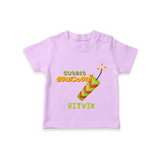 Cutest Bomb - Customized Diwali Malayalam Themed T-Shirt - LILAC - 0 - 5 Months Old (Chest 17")