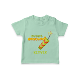 Cutest Bomb - Customized Diwali Malayalam Themed T-Shirt - MINT GREEN - 0 - 5 Months Old (Chest 17")