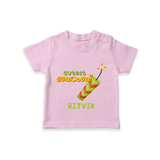 Cutest Bomb - Customized Diwali Malayalam Themed T-Shirt - PINK - 0 - 5 Months Old (Chest 17")