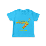 Cutest Bomb - Customized Diwali Malayalam Themed T-Shirt - SKY BLUE - 0 - 5 Months Old (Chest 17")