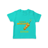 Cutest Bomb - Customized Diwali Malayalam Themed T-Shirt - TEAL - 0 - 5 Months Old (Chest 17")