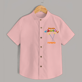 Adorable Mathappu - Customized Diwali Themed Kids Shirt - PEACH - 0 - 6 Months Old (Chest 23")