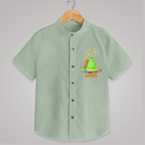 Mini Flower Pot - Customized Diwali Themed Kids Shirt - MINT GREEN - 0 - 6 Months Old (Chest 23")